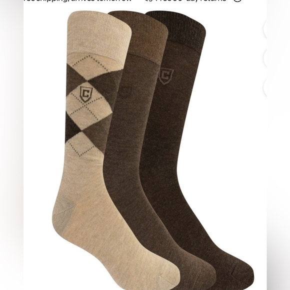 Chaps Classic Dress Argyle Crew Socks 3-Pair Pack - Picture 1 of 5